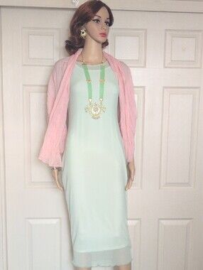 Light Mint Sheer Two -Piece Midi Dress